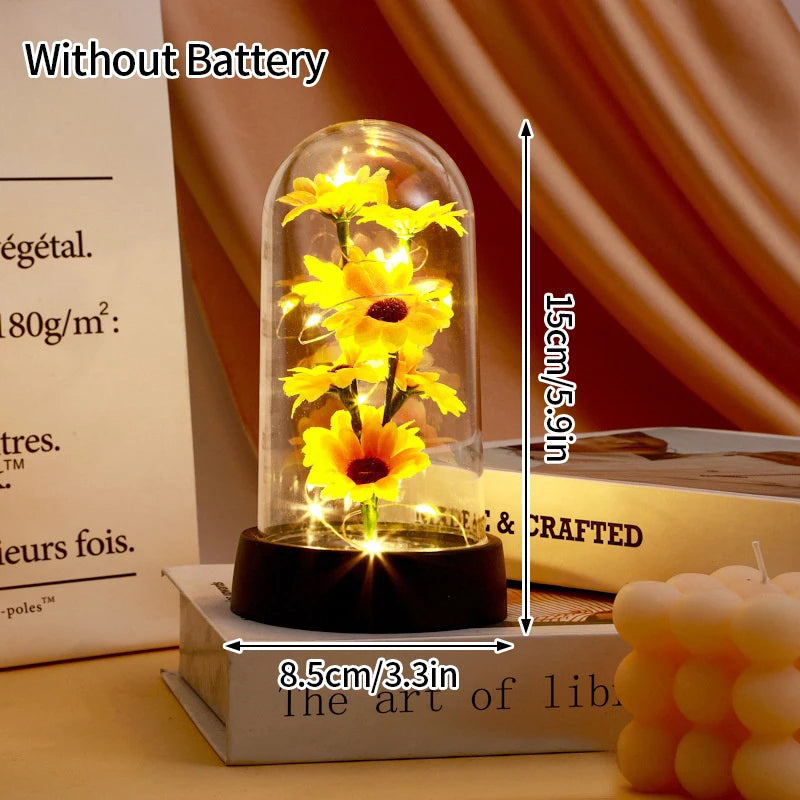Eternal Rose LED Glass Dome — Romantic Light-Up Flower Gift