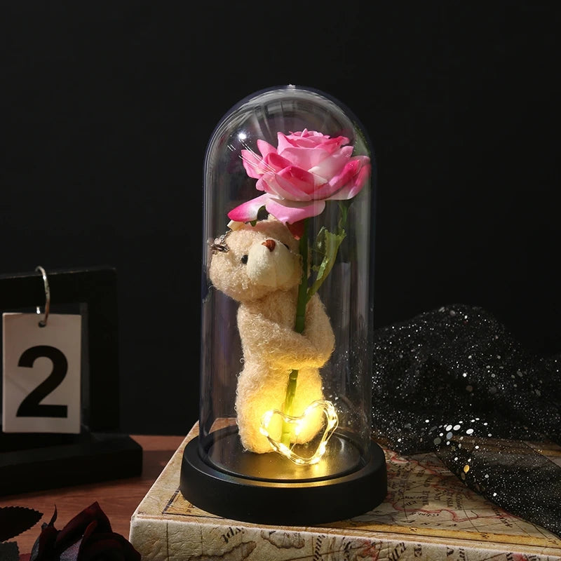 Eternal Rose LED Glass Dome — Romantic Light-Up Flower Gift