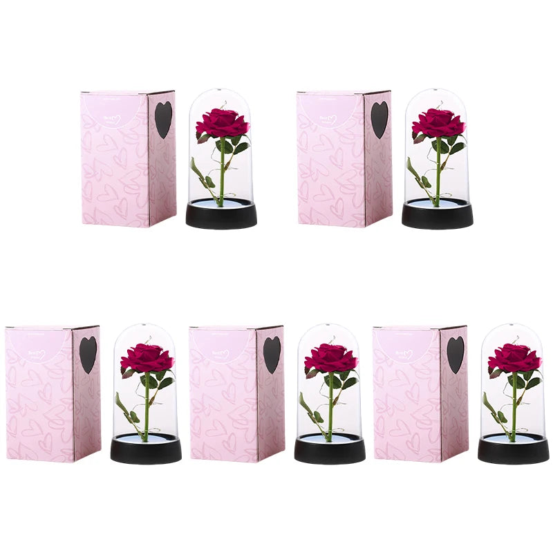 Eternal Rose LED Glass Dome — Romantic Light-Up Flower Gift