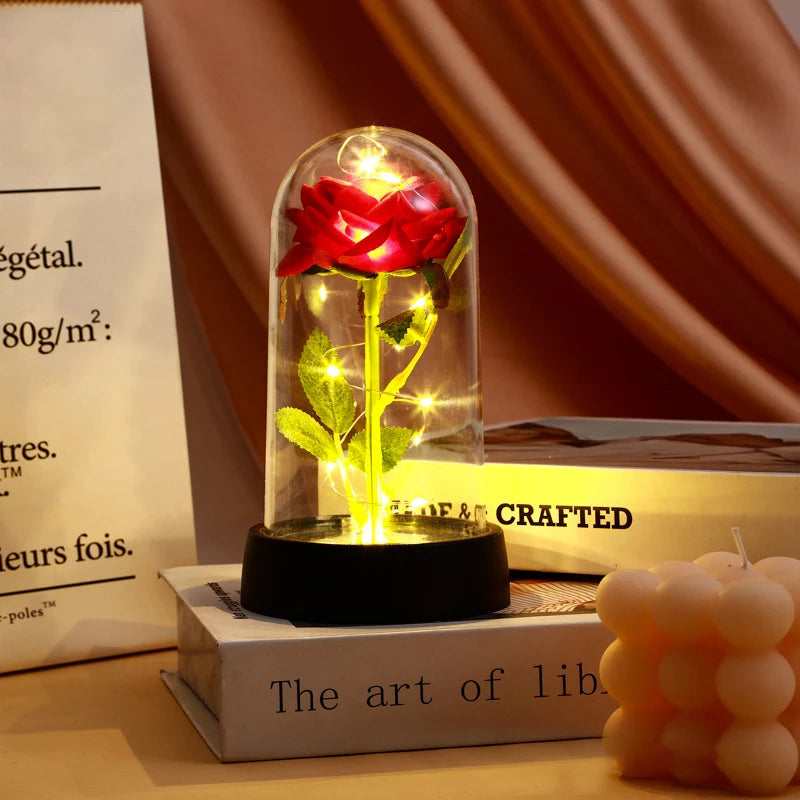 Eternal Rose LED Glass Dome — Romantic Light-Up Flower Gift