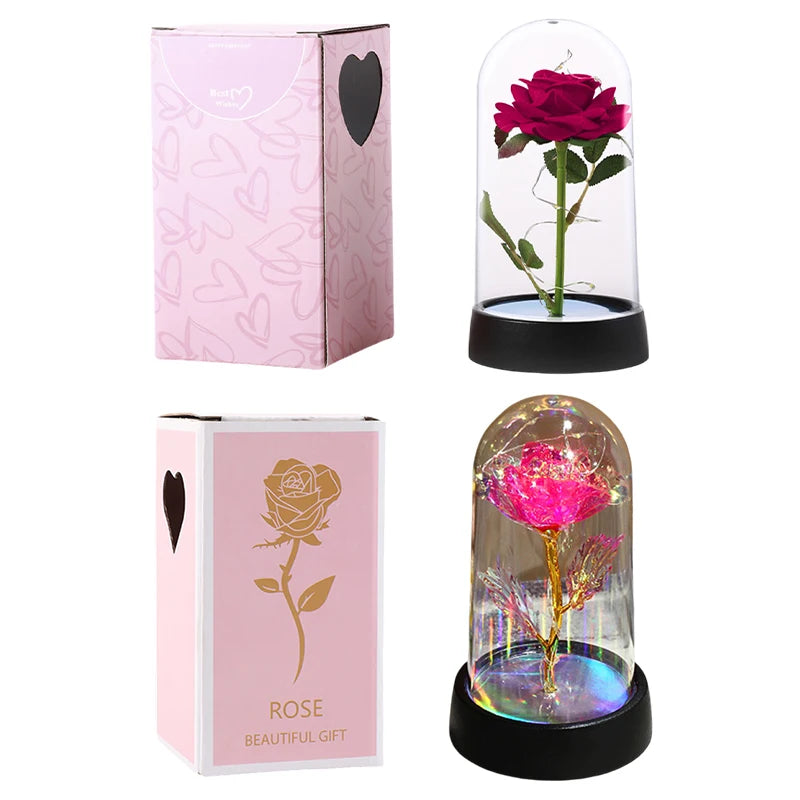Eternal Rose LED Glass Dome — Romantic Light-Up Flower Gift