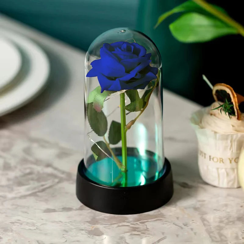 Eternal Rose LED Glass Dome — Romantic Light-Up Flower Gift