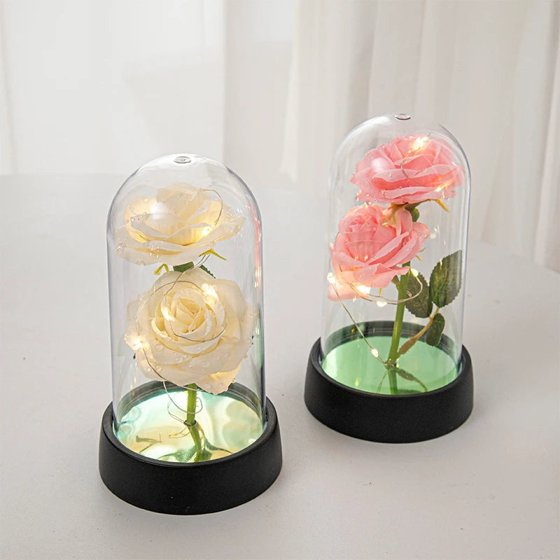 Eternal Rose LED Glass Dome — Romantic Light-Up Flower Gift