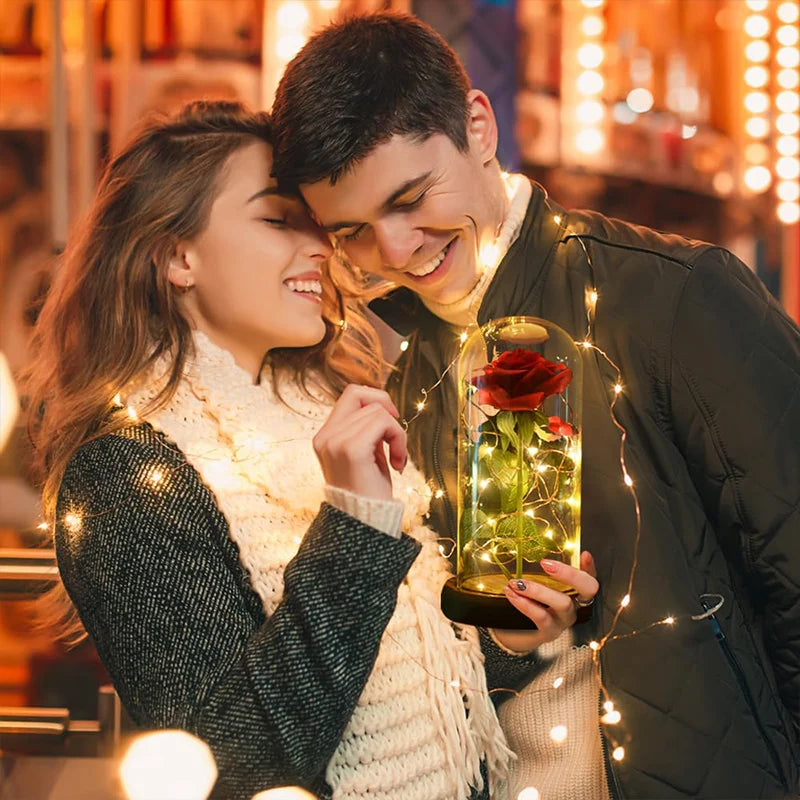 Eternal Rose LED Glass Dome — Romantic Light-Up Flower Gift