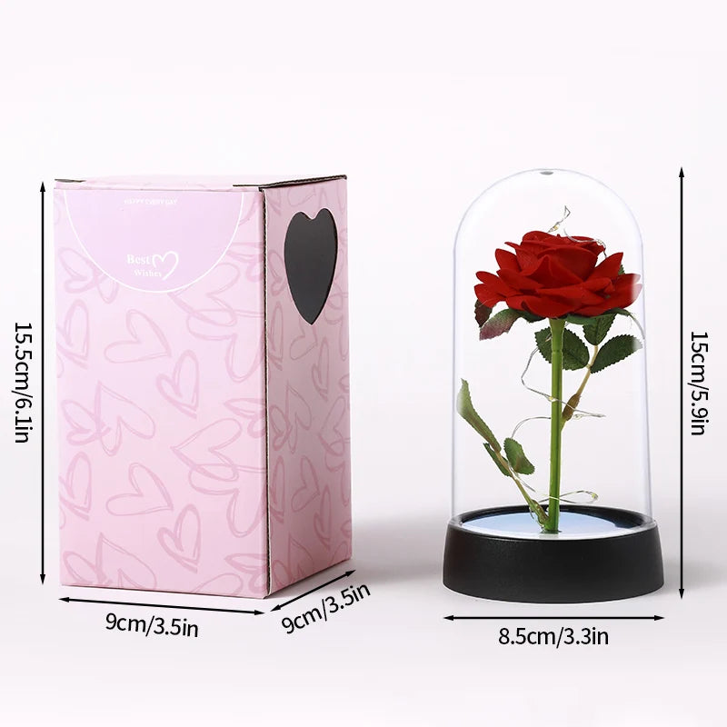 Eternal Rose LED Glass Dome — Romantic Light-Up Flower Gift