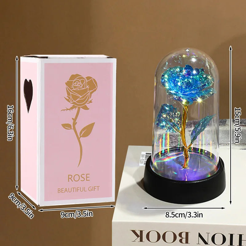 Eternal Rose LED Glass Dome — Romantic Light-Up Flower Gift
