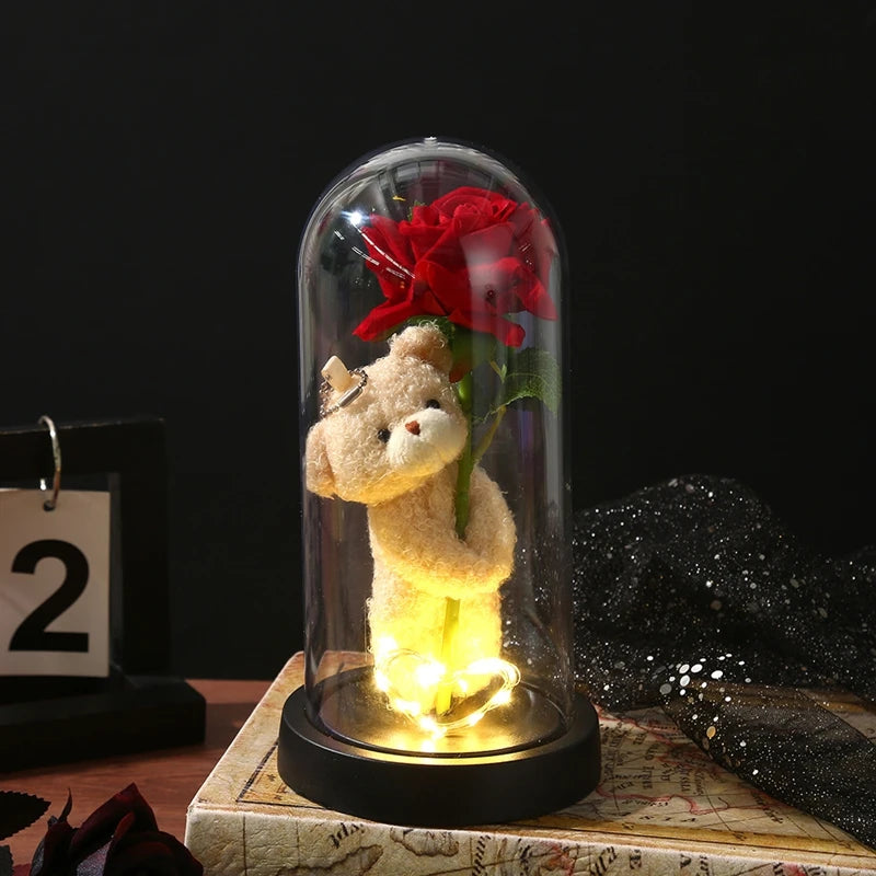 Eternal Rose LED Glass Dome — Romantic Light-Up Flower Gift