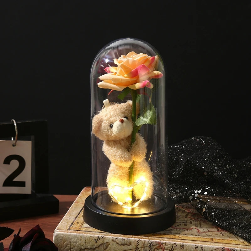 Eternal Rose LED Glass Dome — Romantic Light-Up Flower Gift