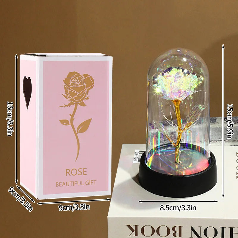 Eternal Rose LED Glass Dome — Romantic Light-Up Flower Gift