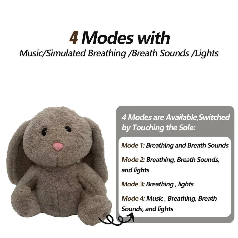 Breathing Elephant Plush — Baby Soothing Stuffed Animal with Music & Light