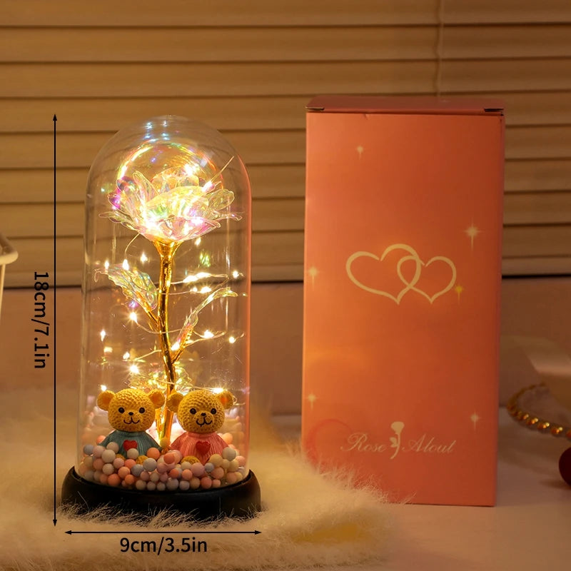 Eternal Rose LED Glass Dome — Romantic Light-Up Flower Gift