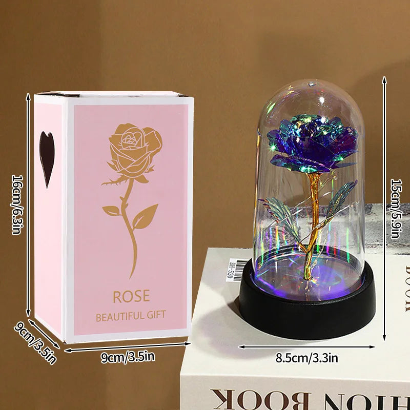 Eternal Rose LED Glass Dome — Romantic Light-Up Flower Gift