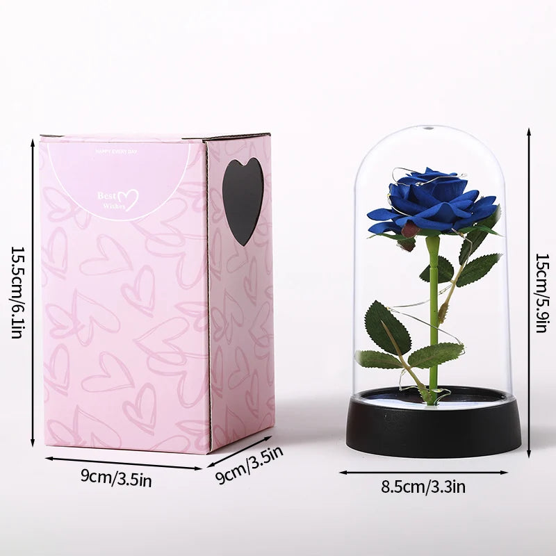 Eternal Rose LED Glass Dome — Romantic Light-Up Flower Gift