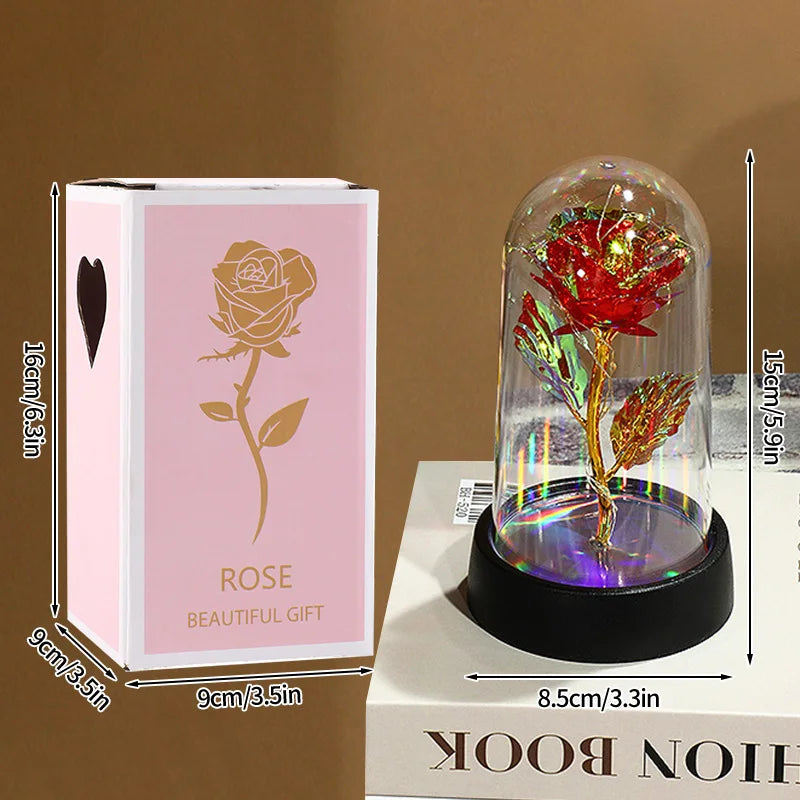 Eternal Rose LED Glass Dome — Romantic Light-Up Flower Gift