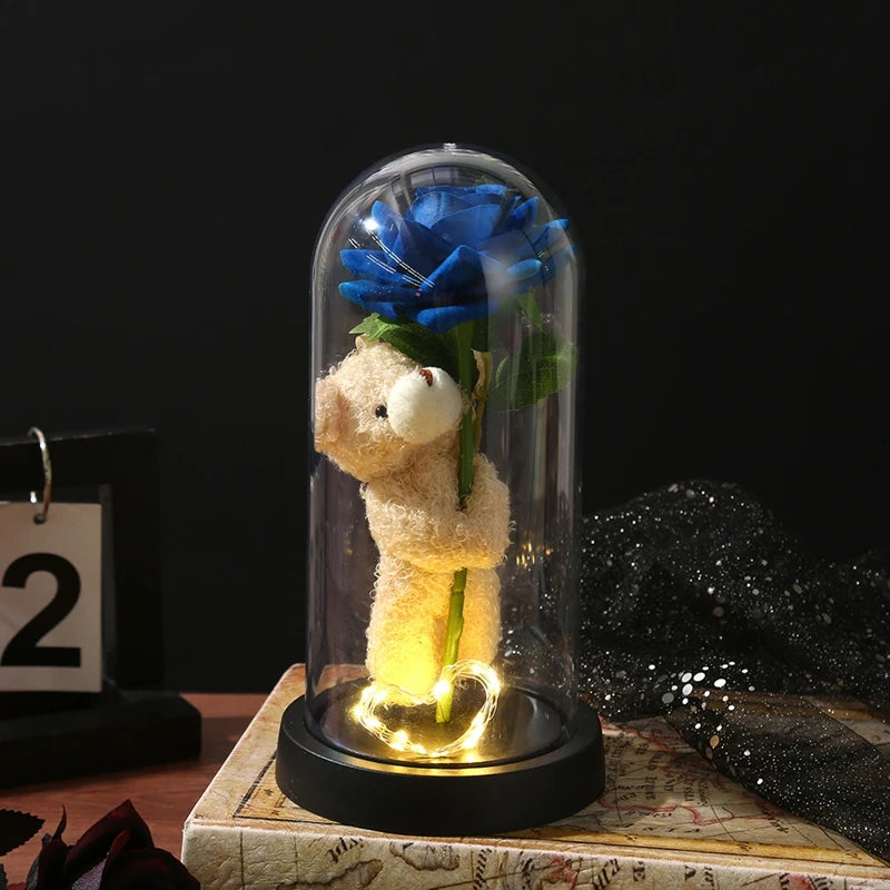 Eternal Rose LED Glass Dome — Romantic Light-Up Flower Gift