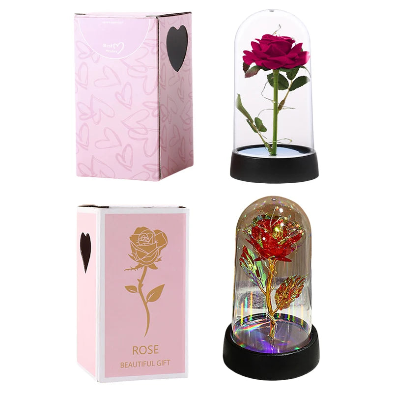 Eternal Rose LED Glass Dome — Romantic Light-Up Flower Gift