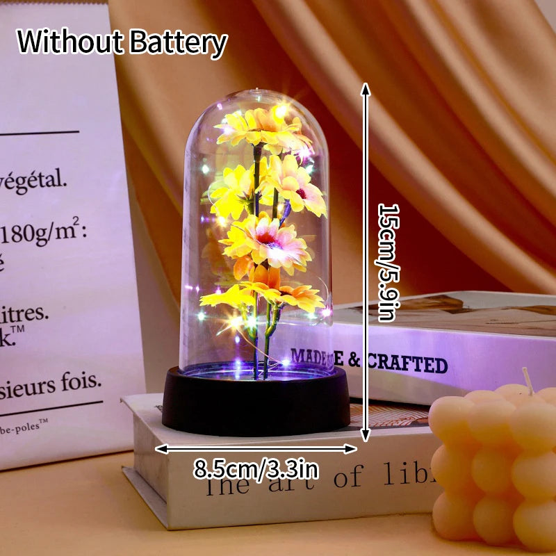 Eternal Rose LED Glass Dome — Romantic Light-Up Flower Gift