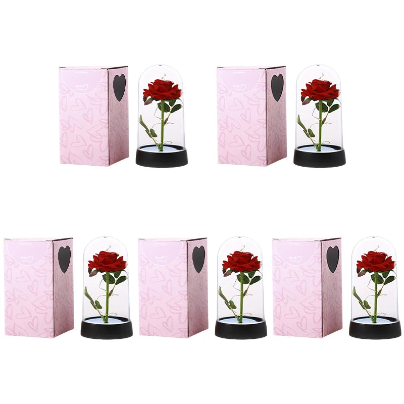 Eternal Rose LED Glass Dome — Romantic Light-Up Flower Gift