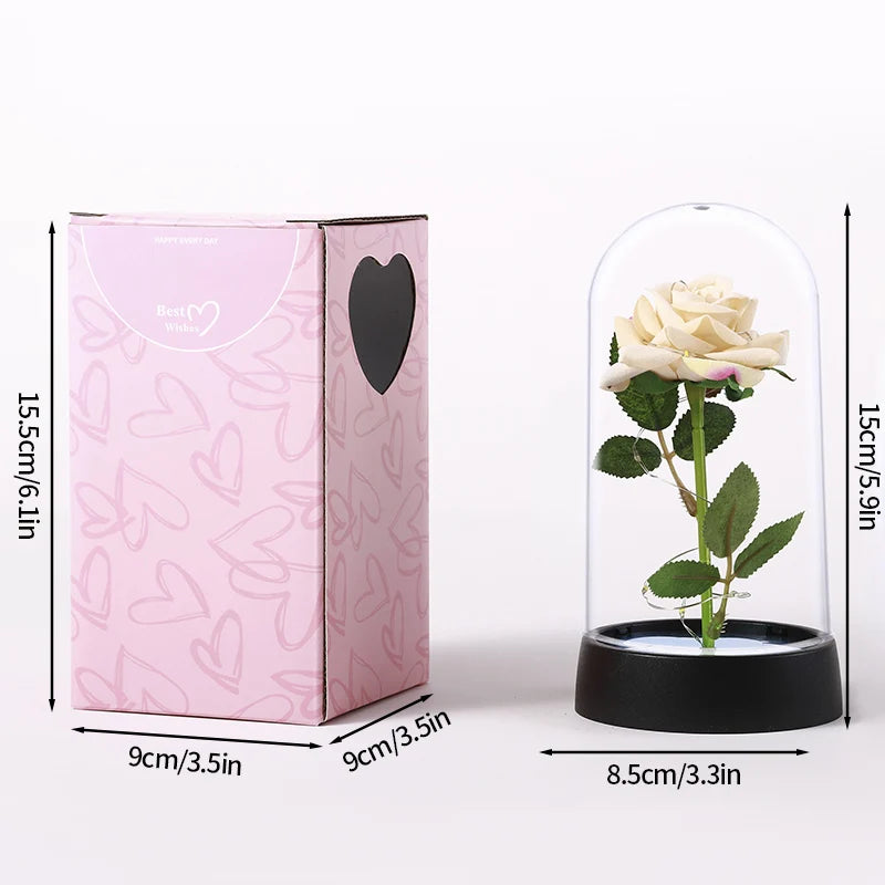 Eternal Rose LED Glass Dome — Romantic Light-Up Flower Gift