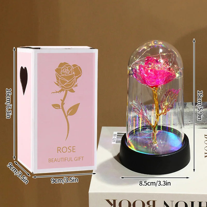 Eternal Rose LED Glass Dome — Romantic Light-Up Flower Gift