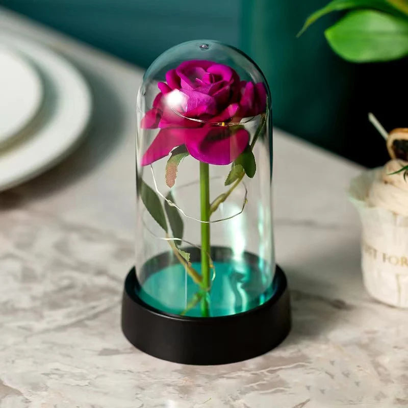 Eternal Rose LED Glass Dome — Romantic Light-Up Flower Gift